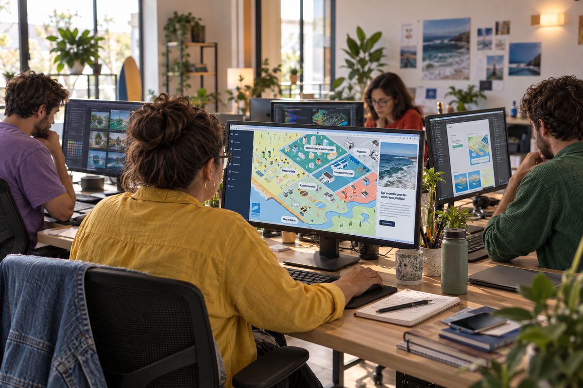 Contenus digitaux — équipe Potiok au travail